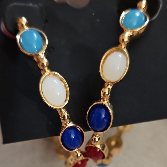 Multicolor Hoop Earrings - Picture 5 of 6